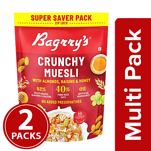 Buy Bagrry'S Crunchy Muesli With Almonds, Raisins & Honey 40 Fibre