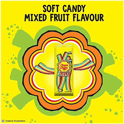 Chupa Chups Sour Belt - Mixed Fruit, 57.6 g x 2 + Tubes - Strawberry & Watermelon, 80g x 2, Combo 4 items