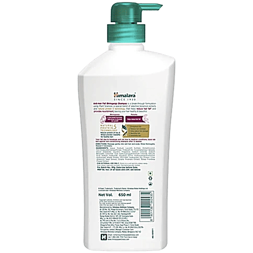 Himalaya Anti-Hair Fall Shampoo With Bhringaraja, For All Hair Types, 2x650 ml Multipack