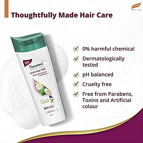 Himalaya Anti-Hair Fall Shampoo With Bhringaraja, For All Hair Types, 2x650 ml Multipack