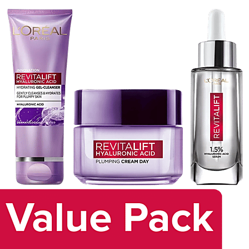 Buy L'OREAL PARIS Hyaluronic Acid Serum 15ml+Hydrating Gel Cleanser