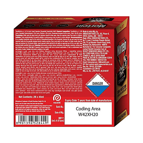 Mortein SmartPlus Mosquito Repellent Liquid(2x45ml) + Insta Mosquito Killer Combo,2pcs, Combo 2 Items