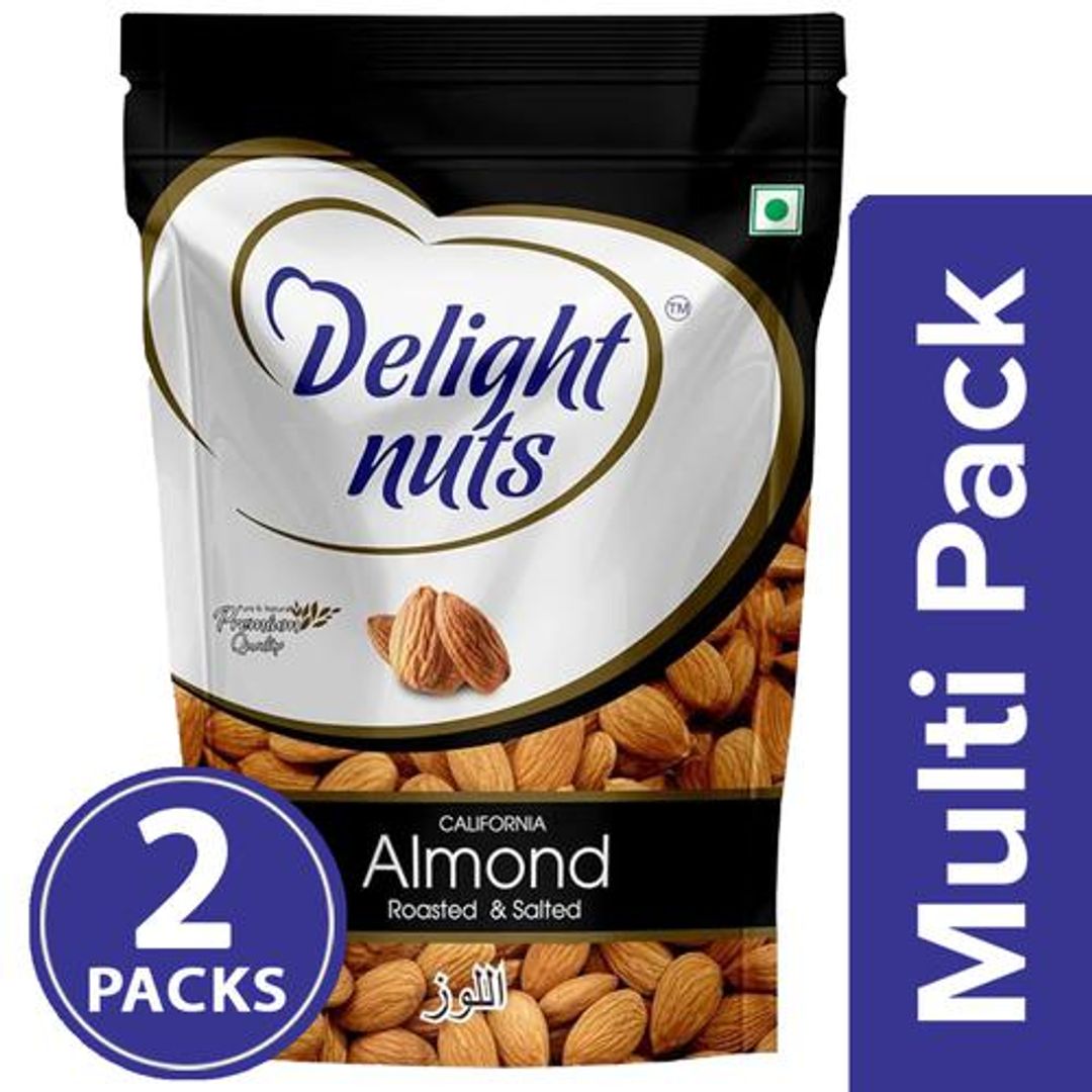 Delight Nuts Roasted & Salted - Almond, 2x200 g Multipack