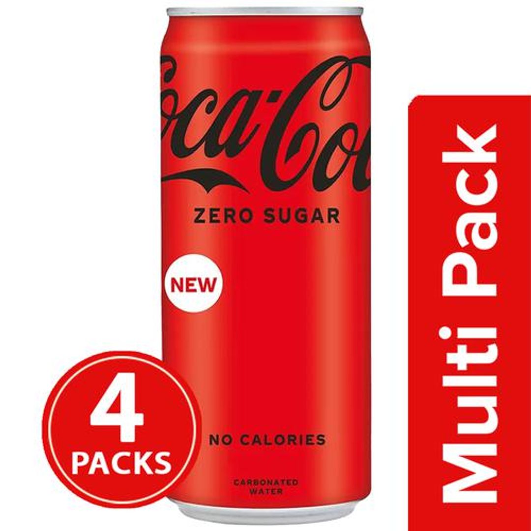 Coca Cola Zero Sugar Soft Drink, 4x300 ml Multipack