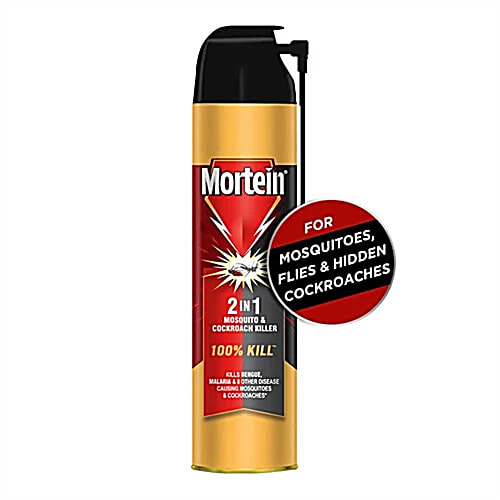 Mortein 2-In-1 Mosquito & Cockroach Killer Spray - Lemon Fragrance, 3x600 ml (Multipack) 100% Kill