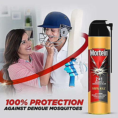 Mortein 2-In-1 Mosquito & Cockroach Killer Spray - Lemon Fragrance, 3x600 ml (Multipack) 100% Kill