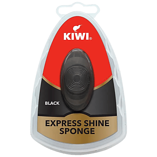 Kiwi Instant Polish - Black Shine & Protect 75 ml + Express-Shine-Sponge-Black 5 ml, Combo 2 items 