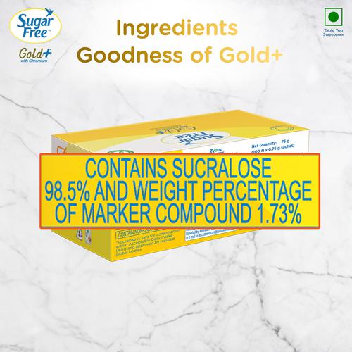 Sugar Free Gold+ Low Calorie Sweetener, 2 x 75 g (100 Sachets x 0.75 g) (Multipack) Low Calorie Sugar Substitute, Indias No 1 Sweetener, With Low Calories
