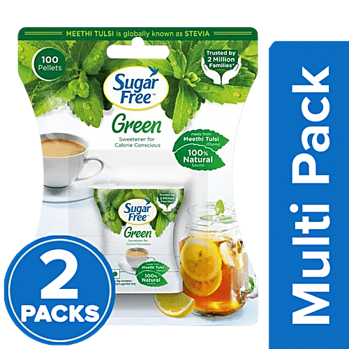 Sugar Free Green Sweetener With Stevia, 2x100 pcs Multipack Natural Source