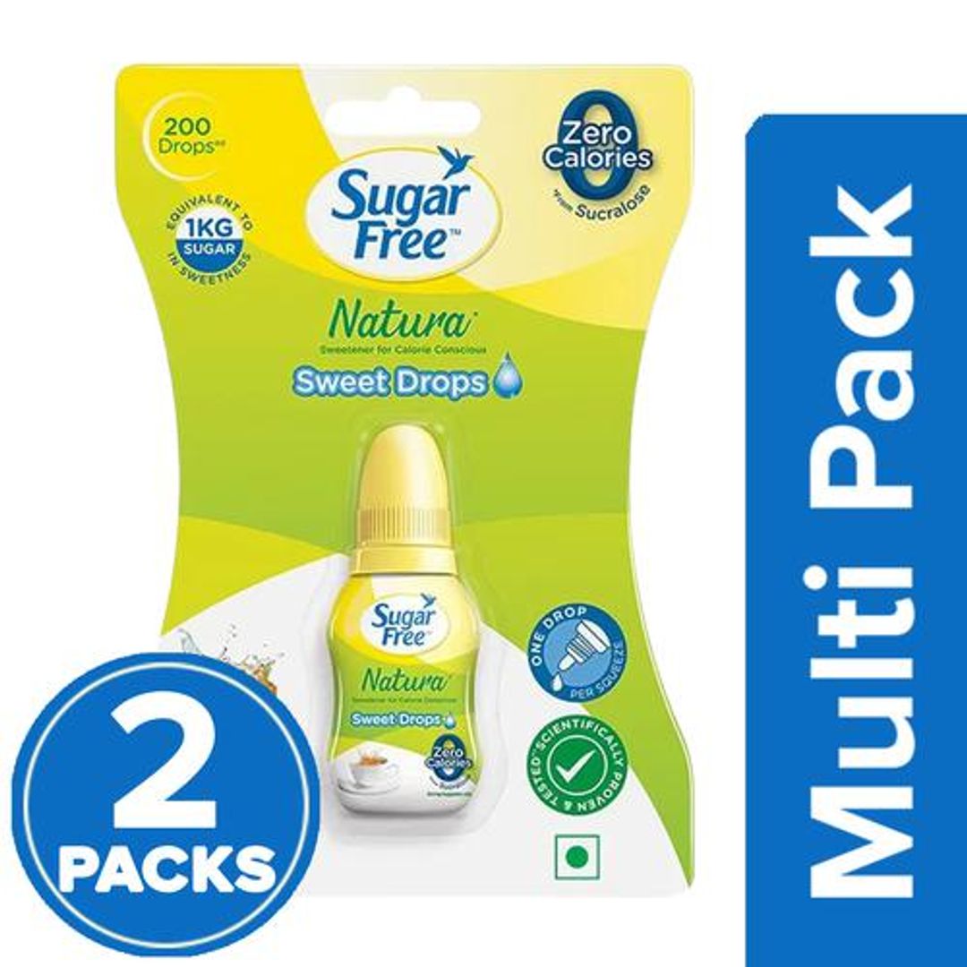 Sugar Free Natura Sweet Drops Sweetener, 2x10 ml Multipack