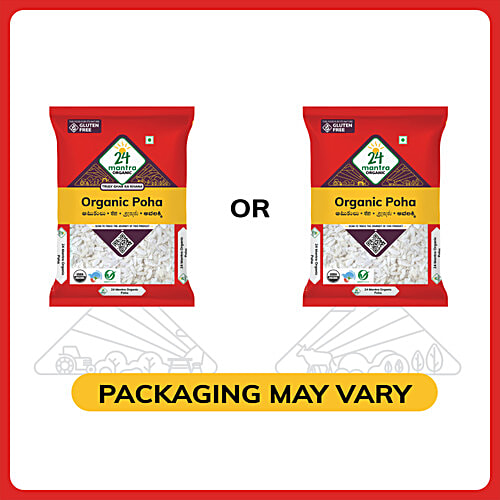 24 Mantra Organic Poha, 2x500 g Multipack 