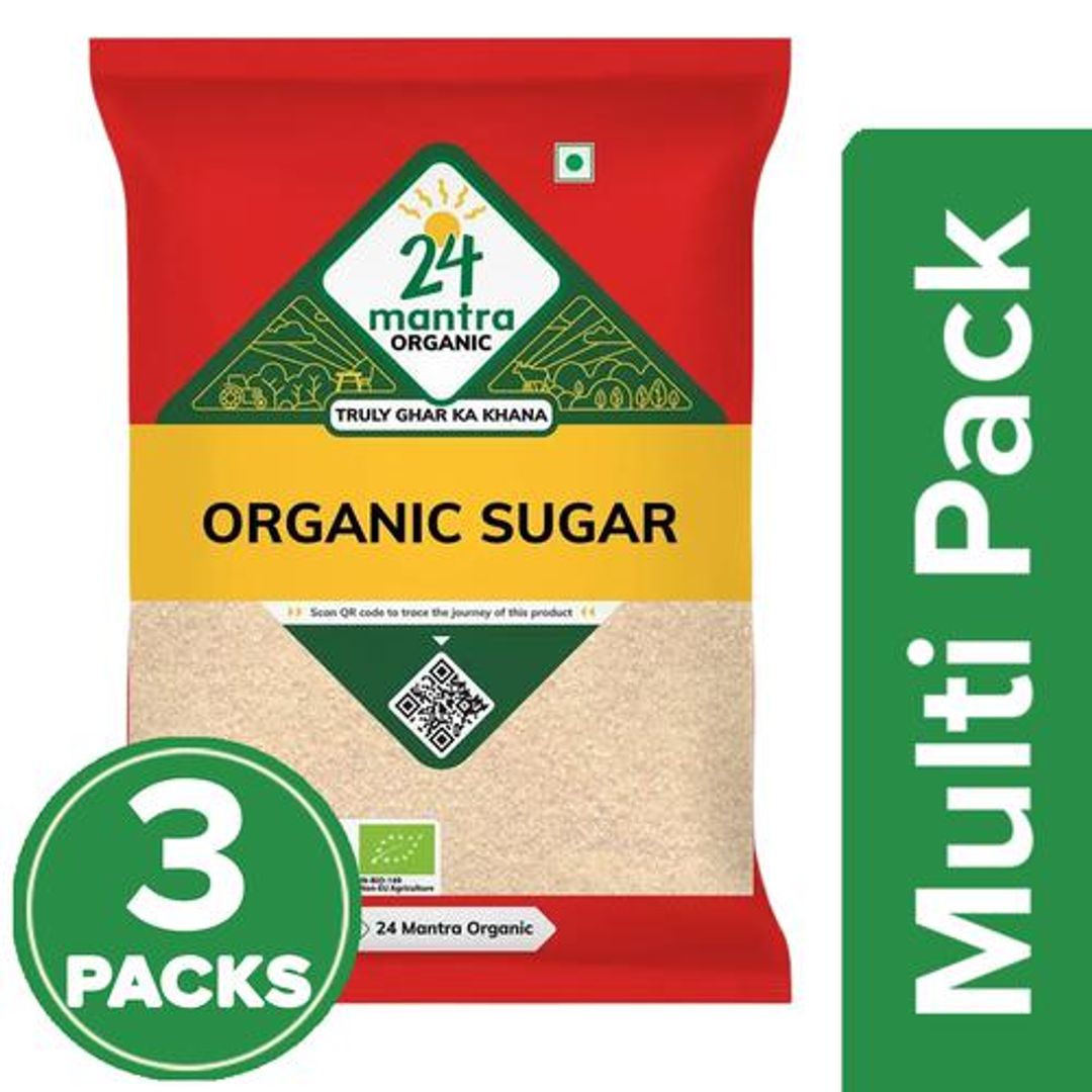 24 Mantra Organic Sugar, 3x1 kg Multipack