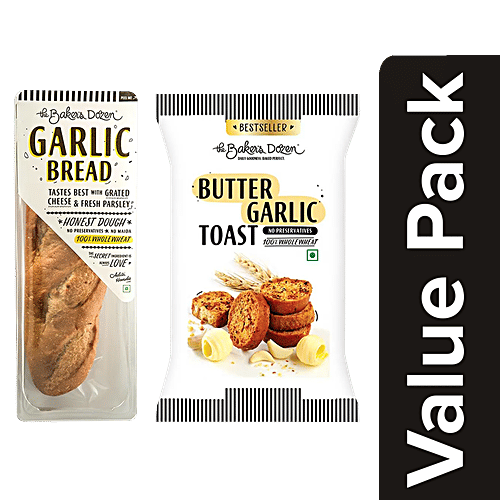 Buy The Baker's Dozen Garlic Bread 100 Wholewheat 160 g + Butter