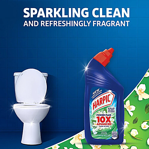 Harpic Disinfectant Toilet Cleaner Liquid - Jasmine, Removes Dirt & Stains, 3x500 ml Multipack