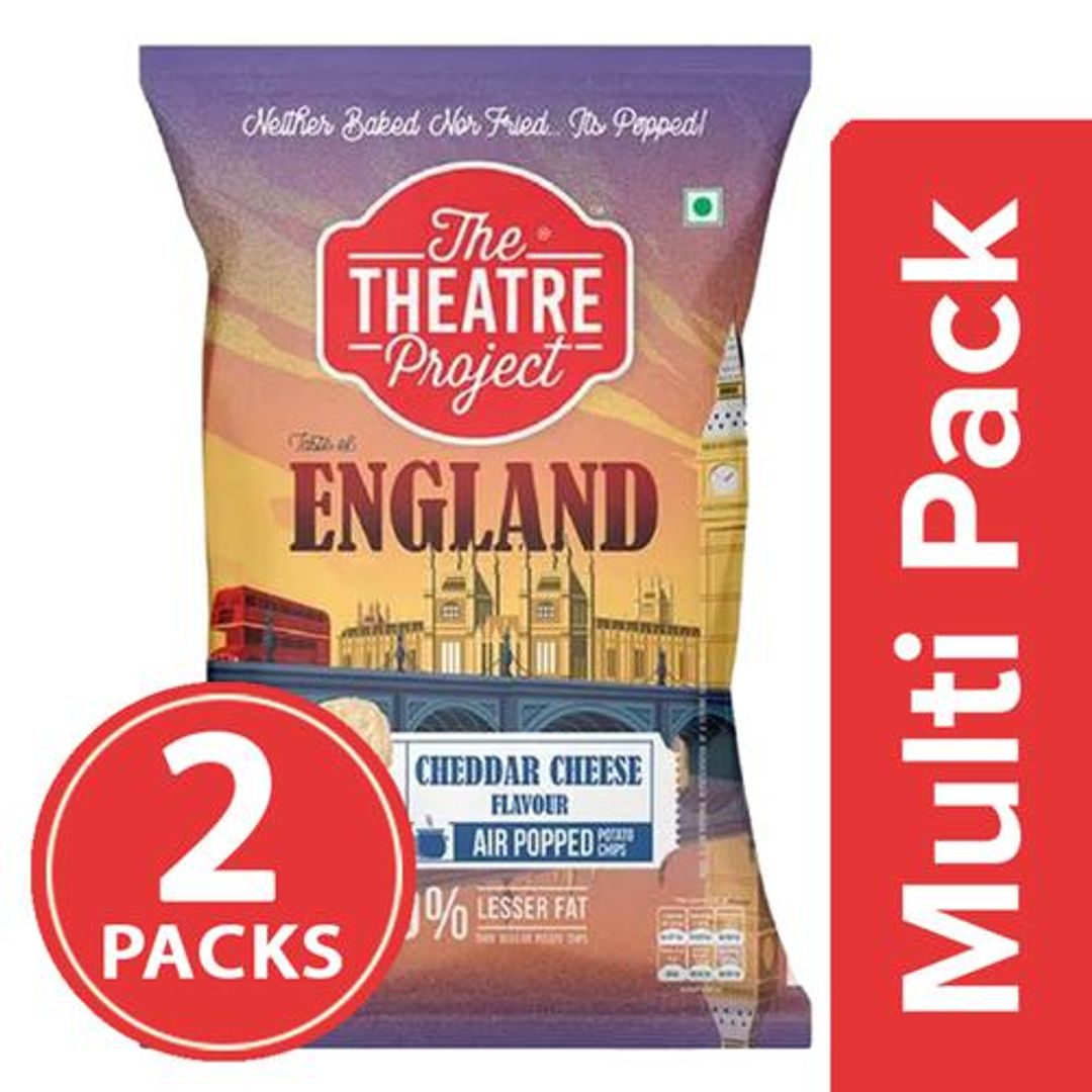 The Theatre Project Air Popped Potato Chips - England Cheddar Cheese, 2 x 51g Multipack