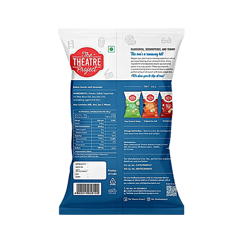 The Theatre Project Kettle Cooked Potato Chips - Original Sea Salt, 2 x 82g Multipack 