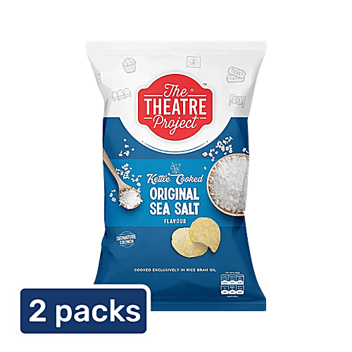 The Theatre Project Kettle Cooked Potato Chips - Original Sea Salt, 2 x 82g Multipack 