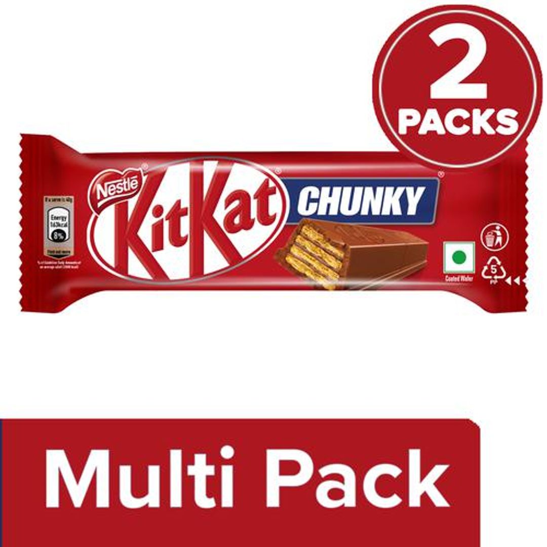 Nestle  Kitkat Chunky Milk Chocolate Bar, 2 x 40 g Multipack