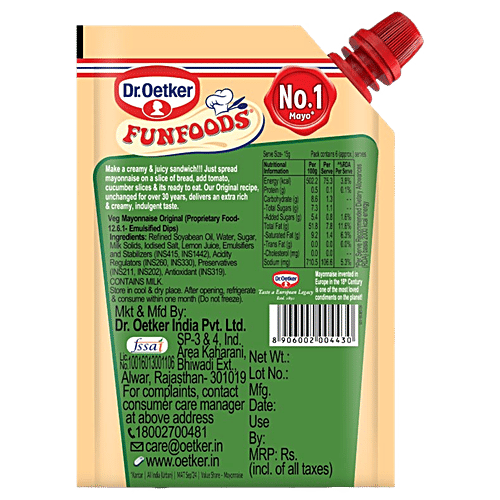 Dr.Oetker FunFoods Original Veg Mayonnaise, 2x100 g (Multipack) 