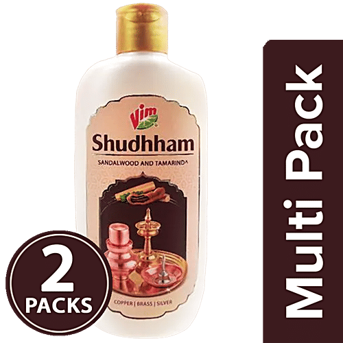 Vim Shudhham Metal Shine Gel With Lemon & Tamarind Extract, 2x250 ml (Multipack) 
