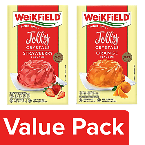 Buy Weikfield Jelly Strawberry + Jelly Orange, Each 90 g Online at Best