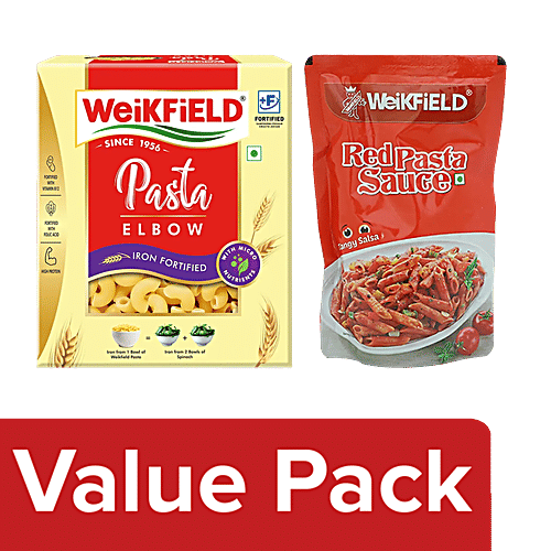 Buy Weikfield Pasta Elbow, 400 g + Red Pasta Sauce, 200 g Online at