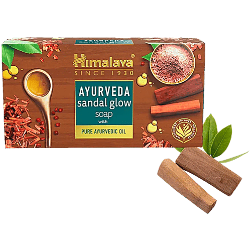 Himalaya Ayurveda Sandal Glow Soap - Nourishes & Softens Skin, Long Lasting Aroma, 8x125 g Multipack 