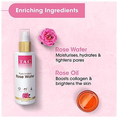 TAC - The Ayurveda Co. Pure Indian Rose Water, 2x100 ml Multipack 