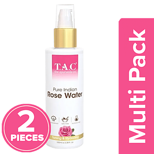 TAC - The Ayurveda Co. Pure Indian Rose Water, 2x100 ml Multipack 