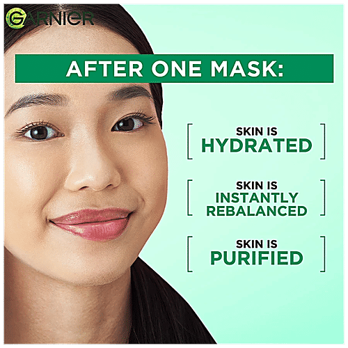 Garnier Hydra Bomb Face Serum Sheet Mask - For Oily & Combination Skin, 3x28 g Multipack With Hyaluronic Acid & Green Tea, Makes Skin Supple & Moisturised