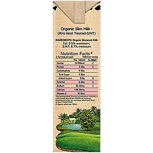 Akshayakalpa Organic Slim Milk, 6 x 200 ml Multipack 