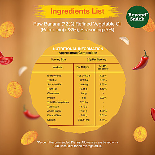 Beyond Snack Hot & Sweet Chilli Kerala Banana Chips, 2x75 g (Multipack) 