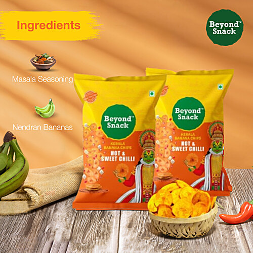 Beyond Snack Hot & Sweet Chilli Kerala Banana Chips, 2x75 g (Multipack) 