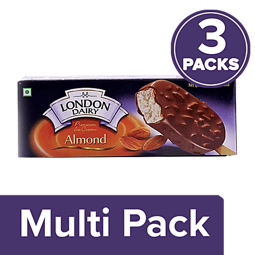 London Dairy Premium Ice Cream Stick - Chocolate Almond, 3 x 110 ml Multipack