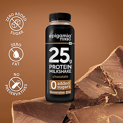 Epigamia Chocolate Turbo 25 g Protein Milkshake, 3 x 250 ml Multipack