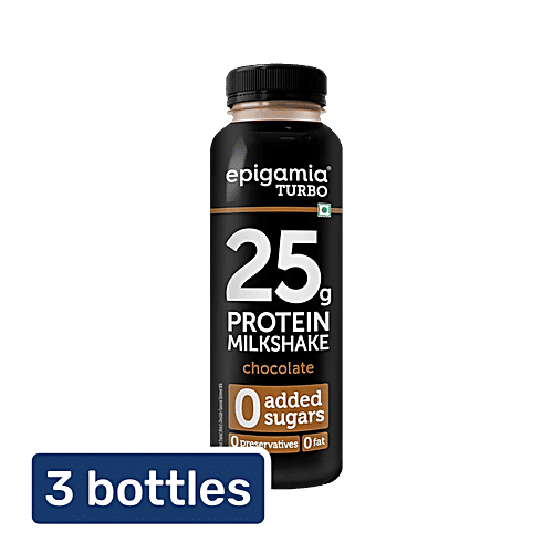 Epigamia Chocolate Turbo 25 g Protein Milkshake, 3 x 250 ml Multipack