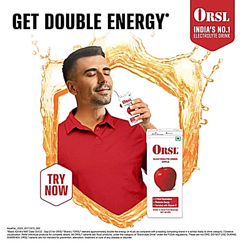 ORSL Apple Drink - With Electrolytes & Vitamin C, 200 ml X 2 Multipack