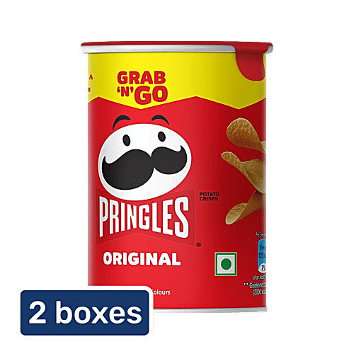 Pringles Potato Chips Original Flavour - Classic Salted, 2x40 g Multipack 