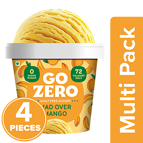 Go Zero Zero Sugar Range Mad Over Mango Ice Cream, 4 x 100 ml Multipack 