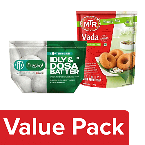 bb Combo iD Fresho Idly & Dosa Batter,1 kg + MTR Breakfast Mix - Vada, 500g, Combo 2 Items 