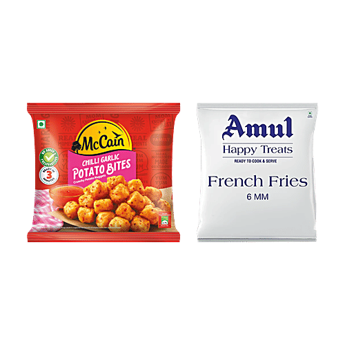 bb Combo Amul Happy French Fries 6 Mm,2.5 kg + McCain Potato Bites Chilli Garlic, 420 g, Combo 2 Items 