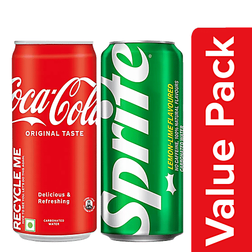 bb Combo Sprite Soft Drink + Coca Cola Original Taste Soft Drink, Each 300 ml, Combo 2 Items 
