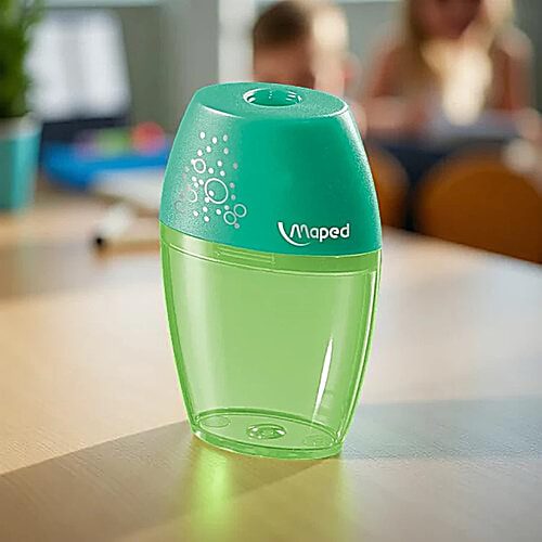 Maped Sharpener - Shaker Blister, Single Hole, Flow Pack, 4 x 1 pc Multipack