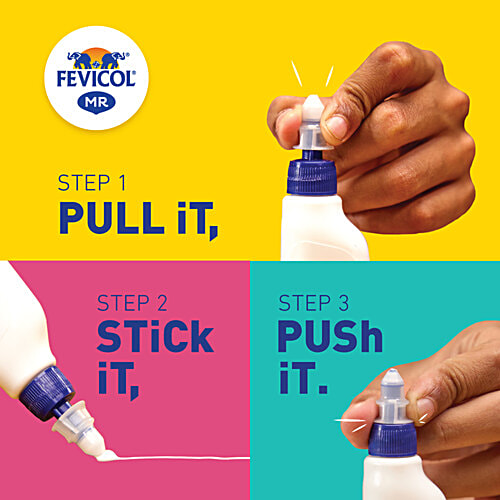 Fevicol MR General Purpose Adhesive, 3x200 g Multipack For Arts, Crafts, Homes & Offices, Quick-Drying Formula, Mess Free Nozzle, Pen Like Grip