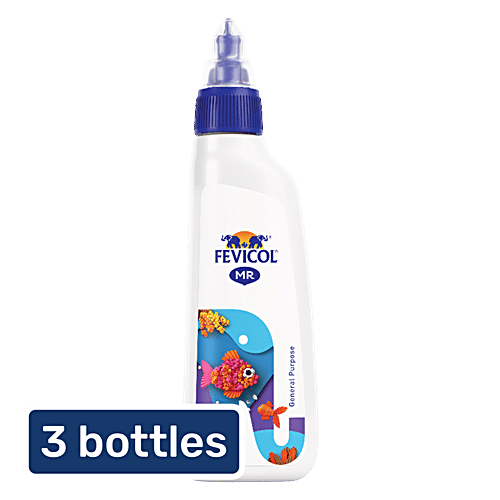 Fevicol MR General Purpose Adhesive, 3x200 g Multipack For Arts, Crafts, Homes & Offices, Quick-Drying Formula, Mess Free Nozzle, Pen Like Grip