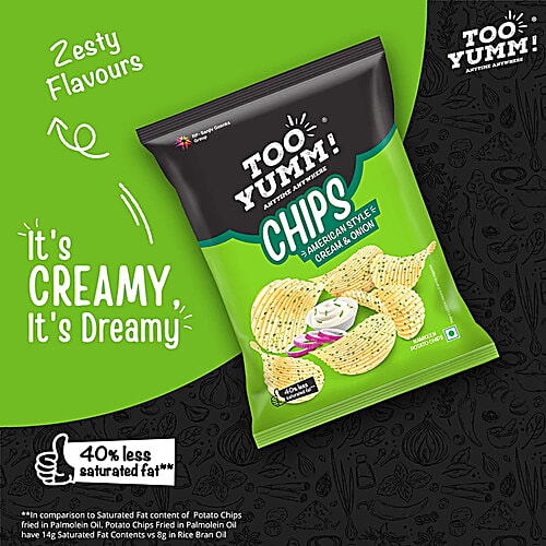 Too Yumm! American Style Cream & Onion Potato Chips, 2 x 84 g Multipack 