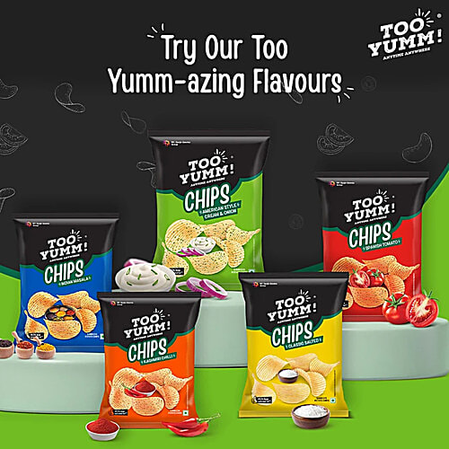 Too Yumm! American Style Cream & Onion Potato Chips, 2 x 84 g Multipack 