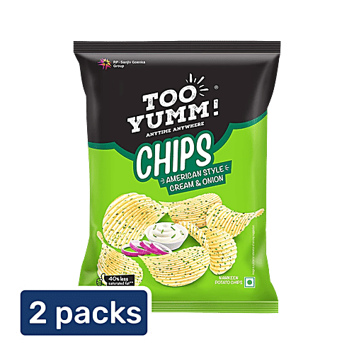 Too Yumm! American Style Cream & Onion Potato Chips, 2 x 84 g Multipack 