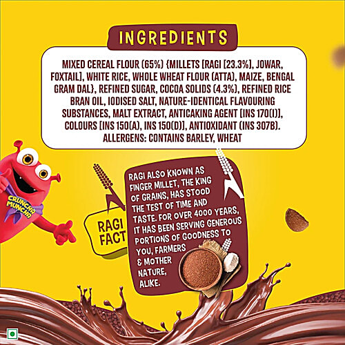 Tata Soulfull Ragi Bites No Maida Choco, 7 Grains, Protein Rich Breakfast Cereal, 2 x 375 g Multipack 