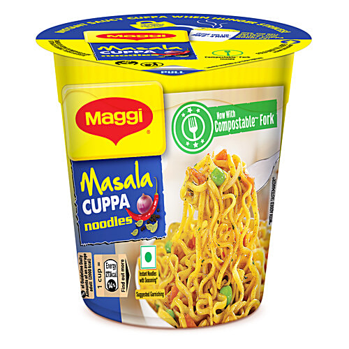 Maggi Masala Cuppa Noodles, 2x70.5 g (Multipack) Made with Finest Quality Spices & Ingredients